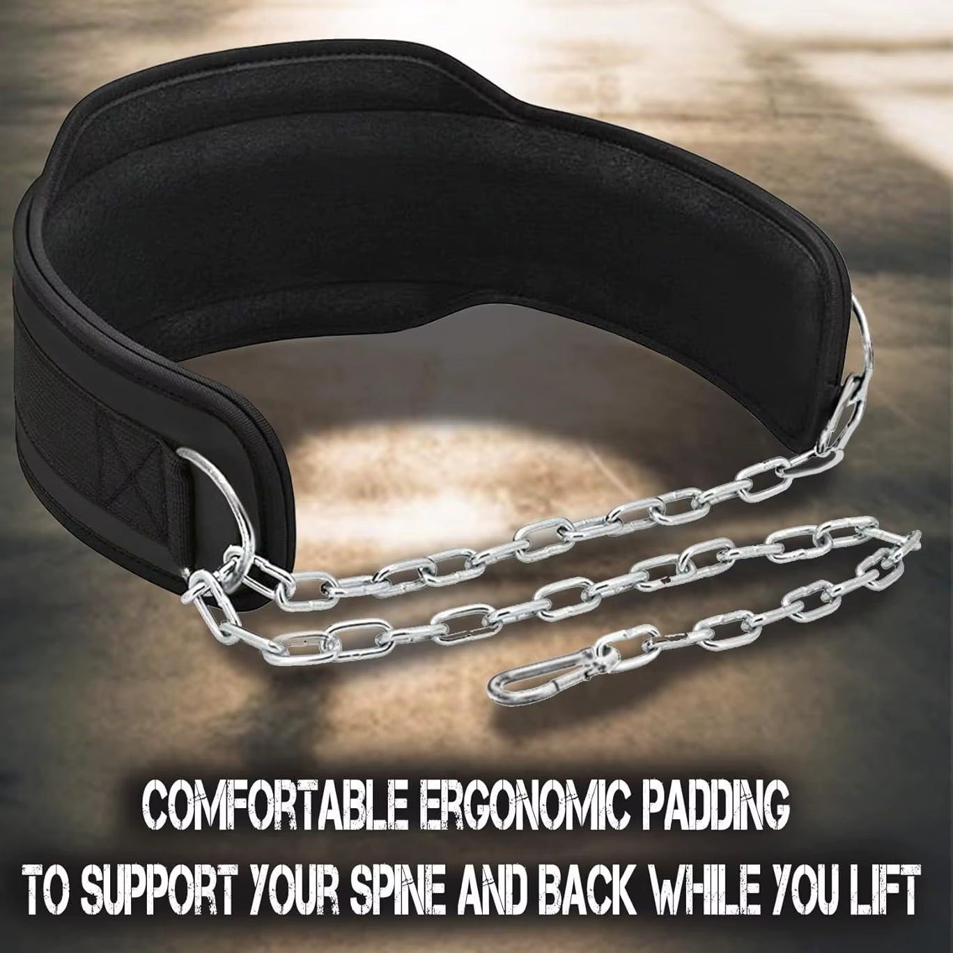 【Heavy Duty Steel Chain】Dip Belt Weightlifting Belt - Adjustable for Pull Ups, Dips, Gym Fitness, 136Kg Capacity