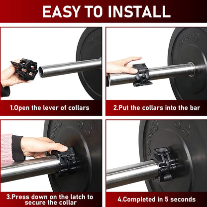 Barbell Collar Barbell Clamps 2 Inch Barbell Clips 2Pcs Quick Release for Weightlifting Bar