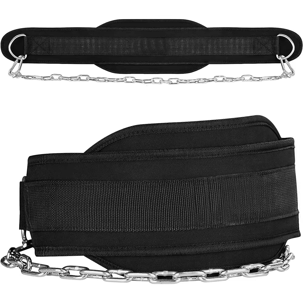 【Heavy Duty Steel Chain】Dip Belt Weightlifting Belt - Adjustable for Pull Ups, Dips, Gym Fitness, 136Kg Capacity
