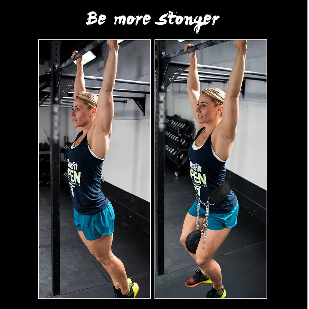 【Heavy Duty Steel Chain】Dip Belt Weightlifting Belt - Adjustable for Pull Ups, Dips, Gym Fitness, 136Kg Capacity