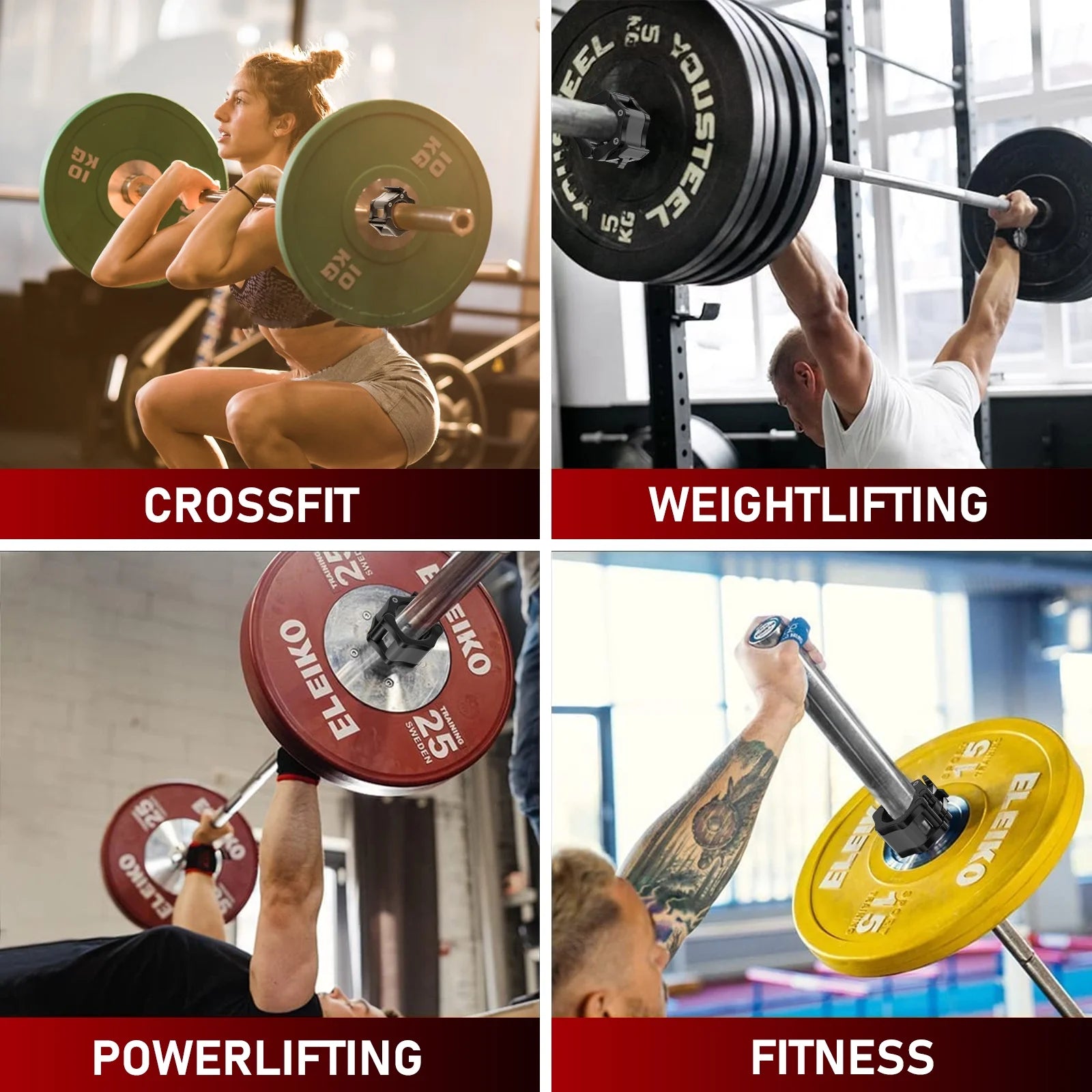 Barbell Collar Barbell Clamps 2 Inch Barbell Clips 2Pcs Quick Release for Weightlifting Bar