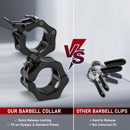 Barbell Collar Barbell Clamps 2 Inch Barbell Clips 2Pcs Quick Release for Weightlifting Bar